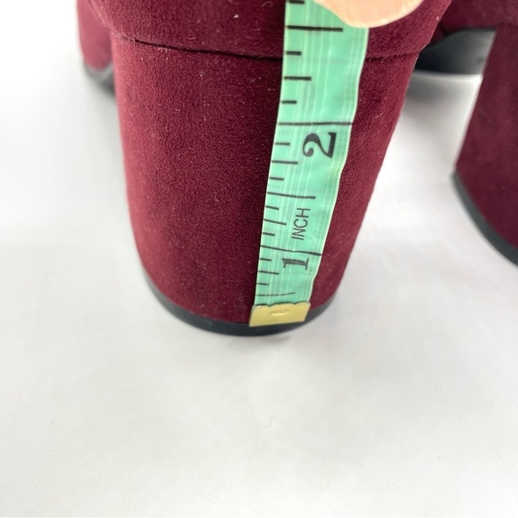 Burgundy Suede Ankle Boots - Size 39/US 8 - H&M Excellent Condition - Picture 6 of 14